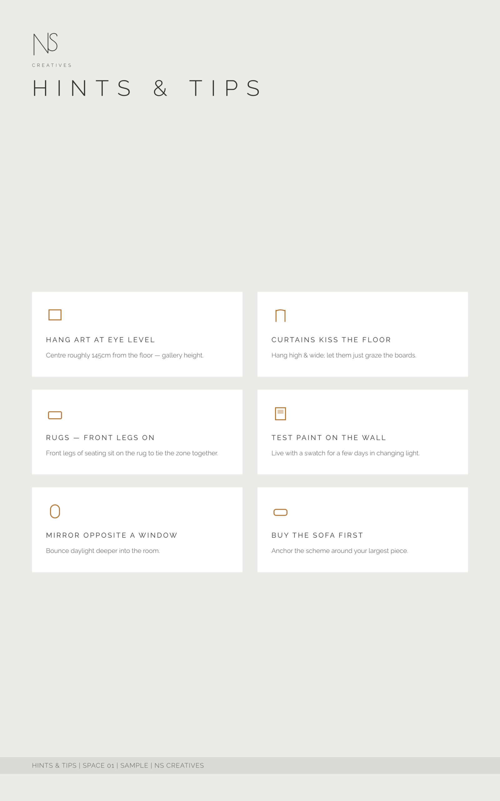 Hints & Tips — sample deliverable page